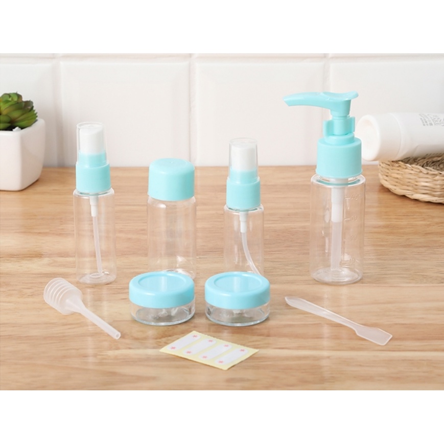 Botol Travel Mini / Wadah Botol Isi Ulang Travel set Isi 7