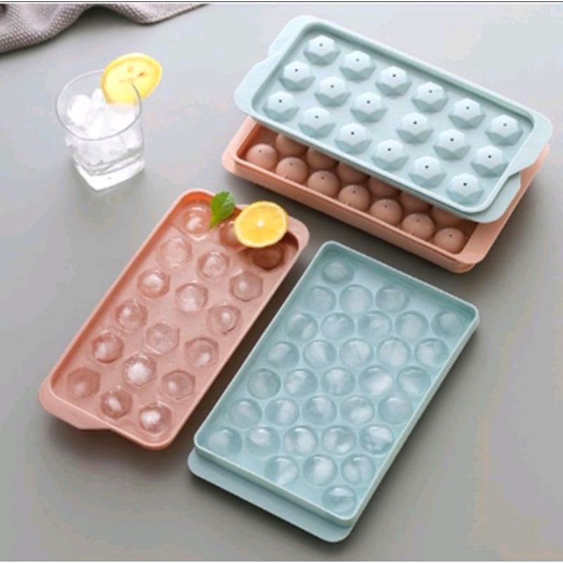 Ice Mold 18 cube  / Cetakan es batu 18 lubang hezagonal /Cetakan Es Batu Bulat  33 Round Ice Cube Tray