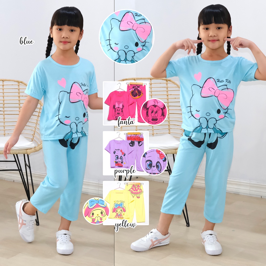 V&amp;Z kids- setelan baju anak celana panjang anak perempuan/kaos anak/baju anak cewek/atasan anak/celana panjang anak/baju tidur anak/baju gambar sambung