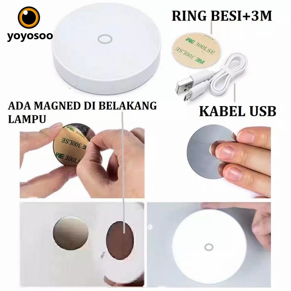 LAMPU TIDUR SENSOR GERAK LED / LAMPU LEMARI/ LAMPU EMERGENCY YOYOSOO