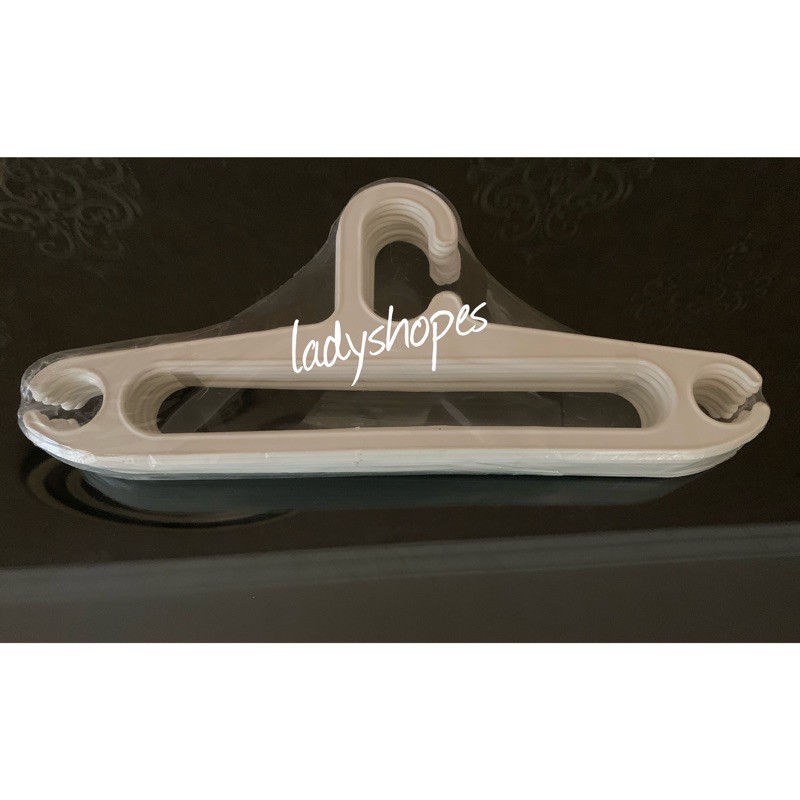 Hanger plastik isi 12pc atau gantungan baju putih tebal dan glossy
