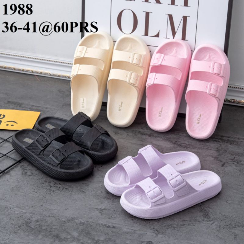 Sendal karet slop Ban 2 nyaman, sandal Korea kekinian trendi,empuk,Sendal wanita terbaru.hys new