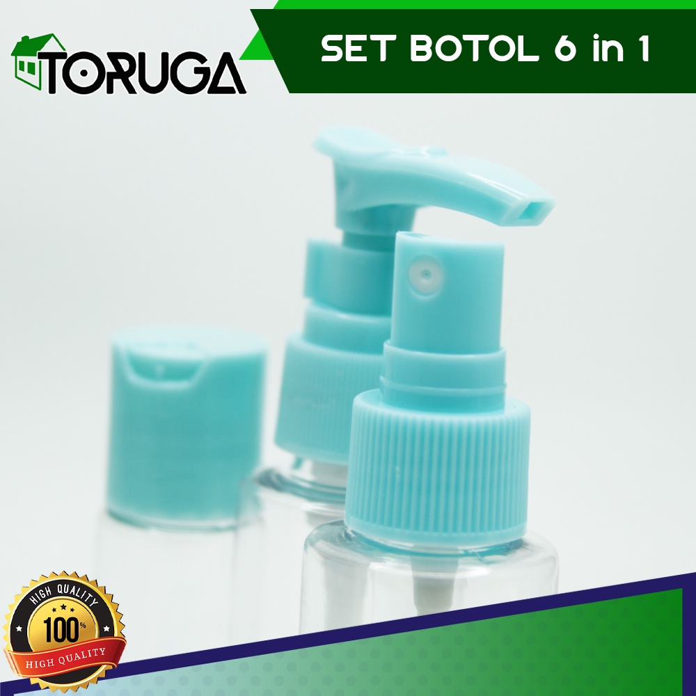 6in1 Botol Tempat Sabun Minyak Wangi Mini Travel Toiletries Kit Bottle