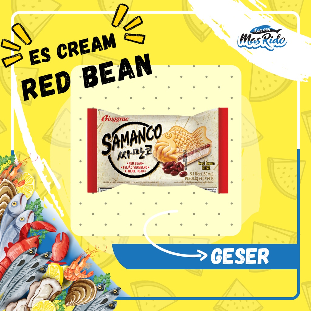 

Ice Cream Binggrae Samanco Red Bean Es Krim Korea Rasa Kacang Merah