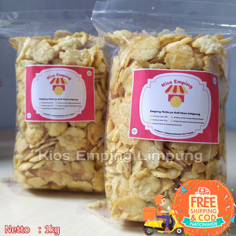 

Emping Kletuk Gurih Asin 1kg Matang