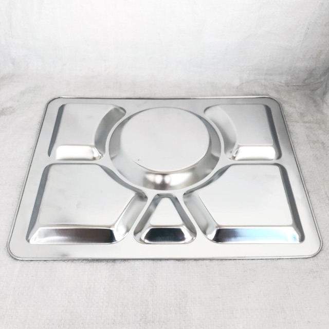 Plato sekat 6 nampan makan rumah sakit stainless steel