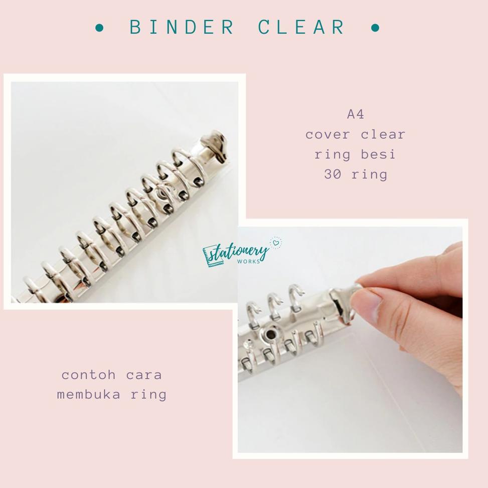 

[PRODUK R7ZEO] Binder A4 clear transparan - 30 ring - notebook ring ZQH