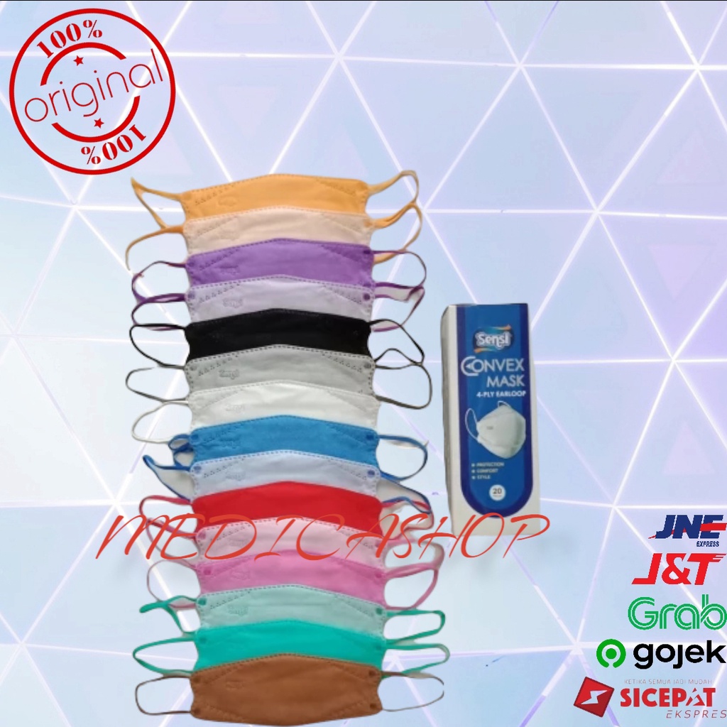 Masker Sensi Convex 4PLY /Mask Sensi Convex 4PLY/ Model N95 / Masker 4D /Promo Masker Sensi perbox