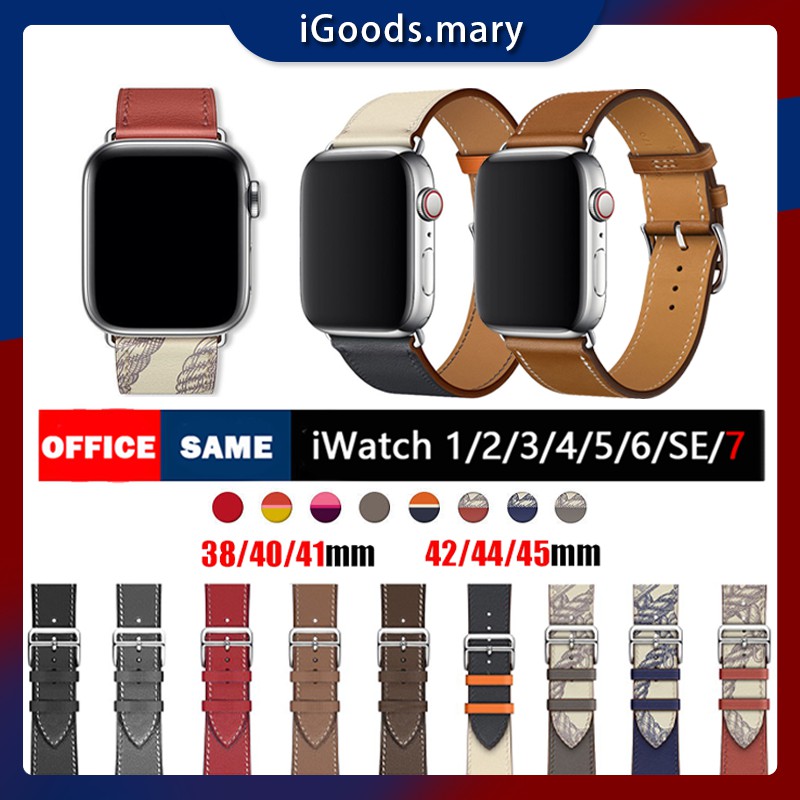 APPLE WATCH Leather Strap iWatch 7 41mm 45mm  S6 5 4 3 2 1 Replacement Band