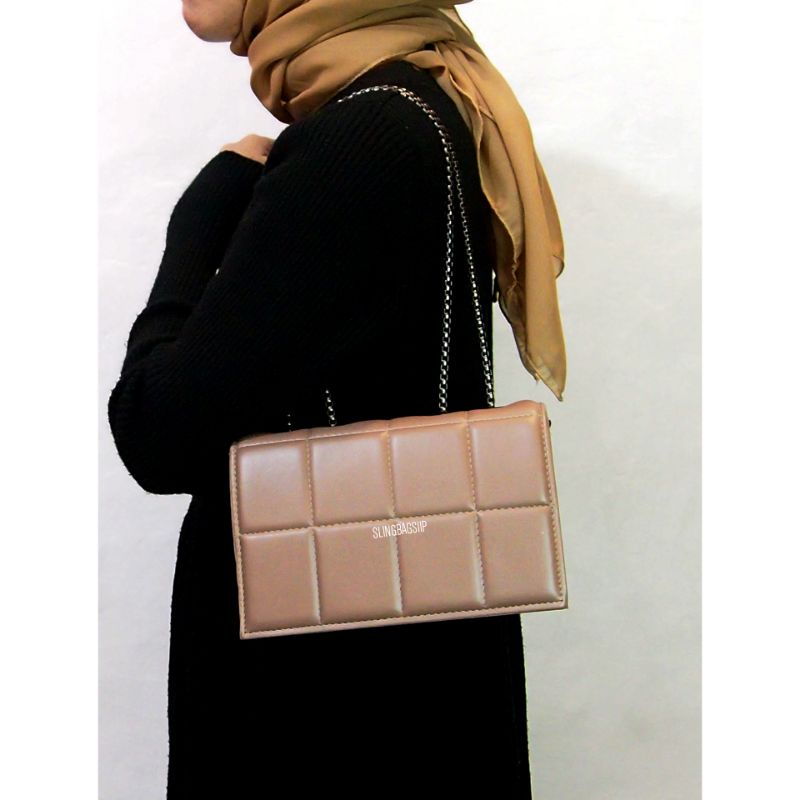 Tas Selempang Wanita PREMIUM LUNA BAG - Sling Bag Wanita Shoulder Bag Model Rali Rantai