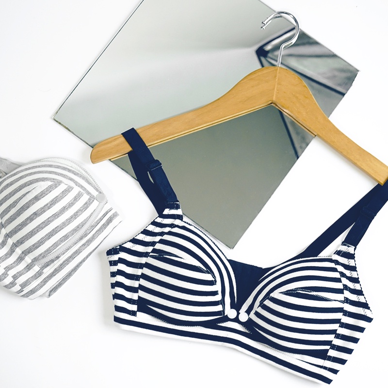 Mooimom Basic - Bra Menyusui & Hamil | MOOIMOM Basic Stripe Front Buckle Bra