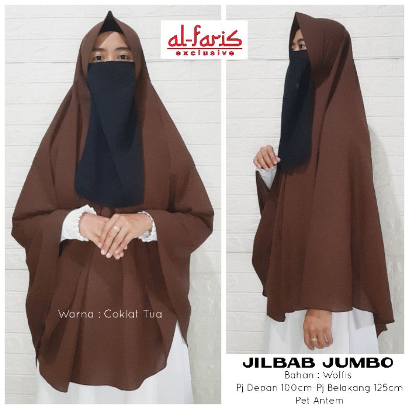 Jilbab Wolfis Super Jumbo pet antem syari jilbab instan