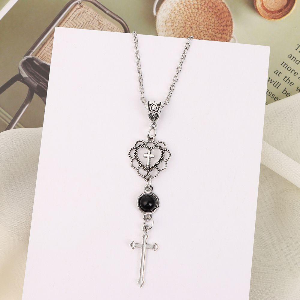 Solighter Heart Pendant Hadiah Wanita Gothic Klavikula Rantai