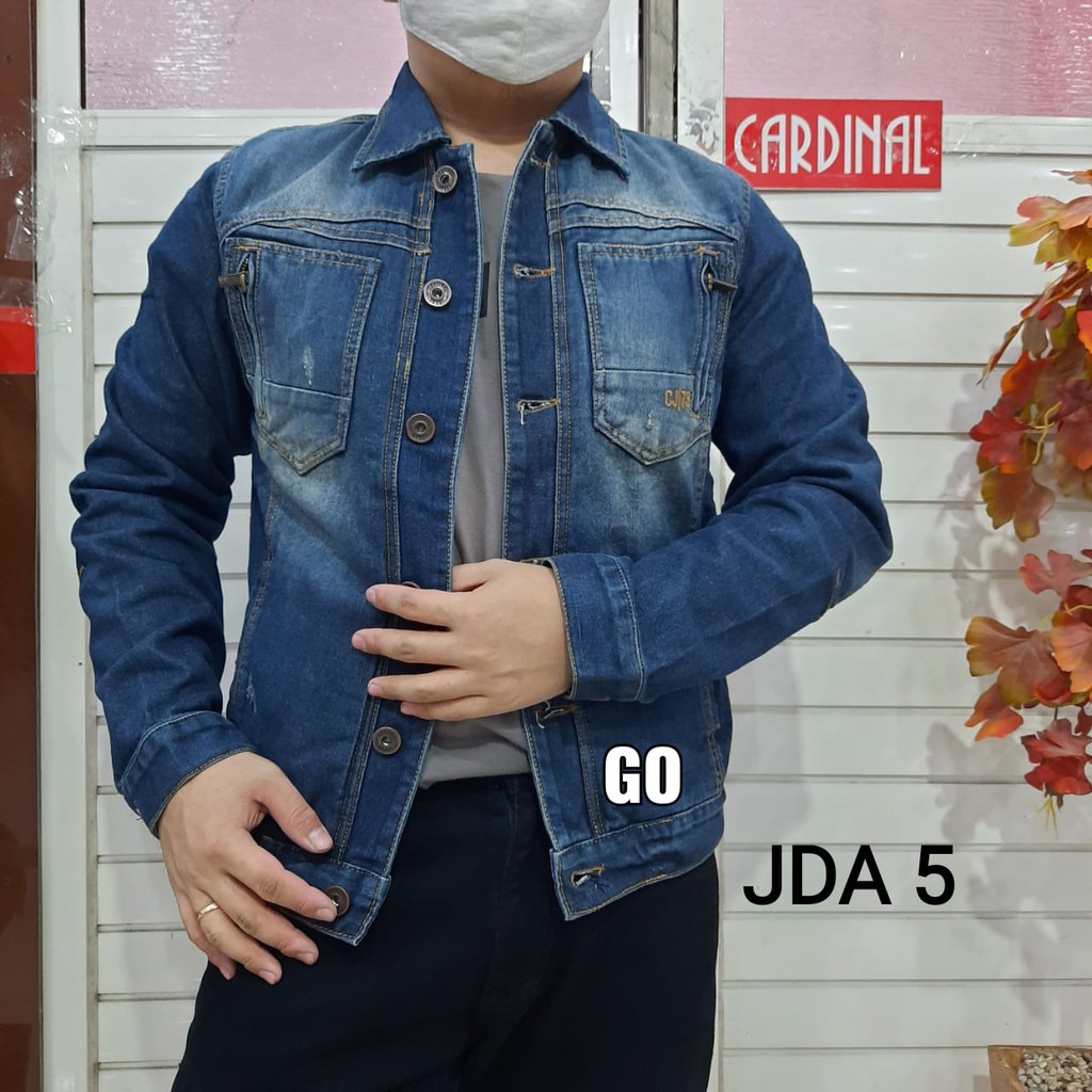 gof JDA CARDINAL JAKET JEANS Cowok Jaket Cowok Denim Bagus Jaket Pria Kancing