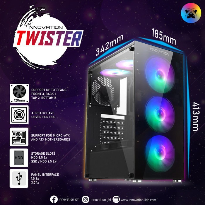 Casing Gaming Innovation Twister - Non PSU