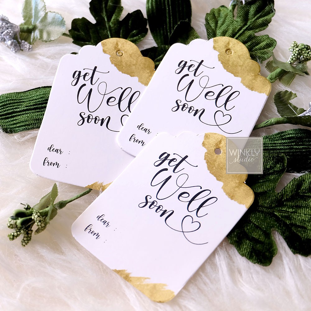 25pcs Hang Tag Get Well Soon Hangtag Cepat Sembuh Kartu Ucapan Mini -GETWELL