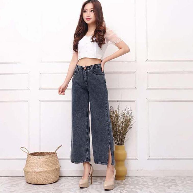 "SGA.15Jl22n" 0EONNI KULOT JEANS BELAH PREMIUM // KULOT HIGHWAIST JEANS