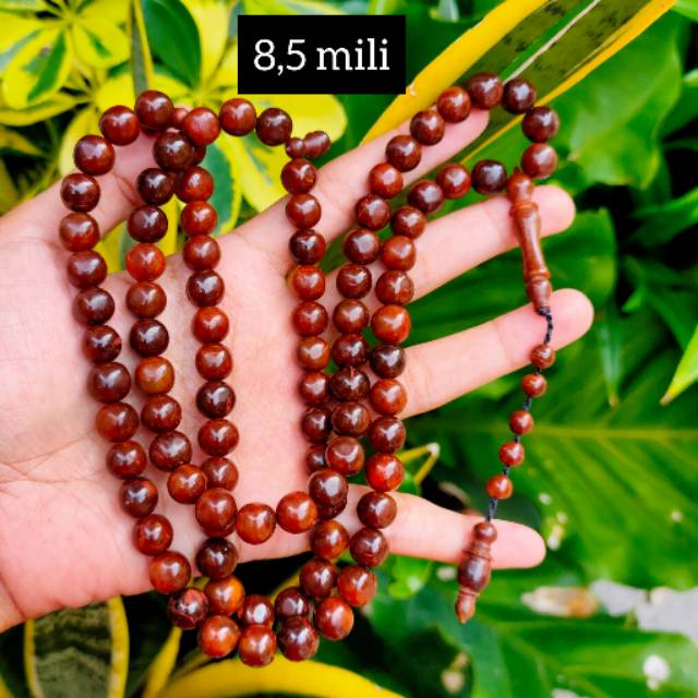 8,5 mm Tasbih 99 bulat polos coklat kokka kaokah