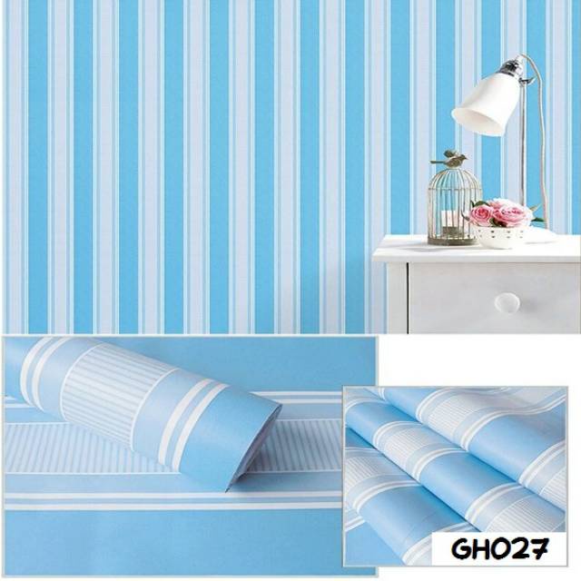 PROMO TERBARU - PAKET WALLSTIKER 5ROLL ( BUY 4 GET 1 FREE ) WALLPAPER STIKER DINDING HIGH PREMIUM QUALITY BAHAN PVC RUANG TIDUR KAMAR TIDUR MOTIF SALUR MODERN BEST SELLER
