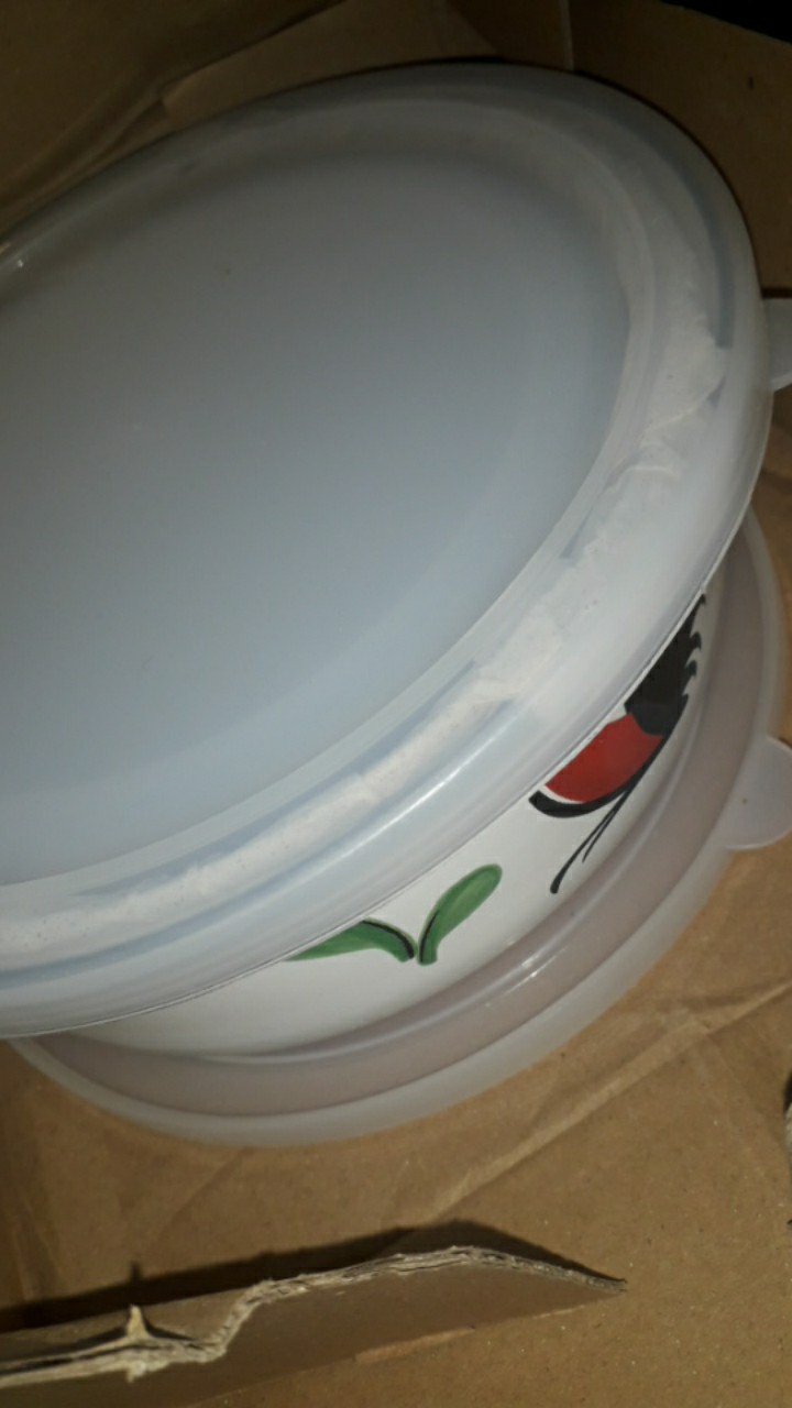 Mangkok 3 Set Kukuruyuk Ayam Jago + Tutup Mixing Bowl Enamel