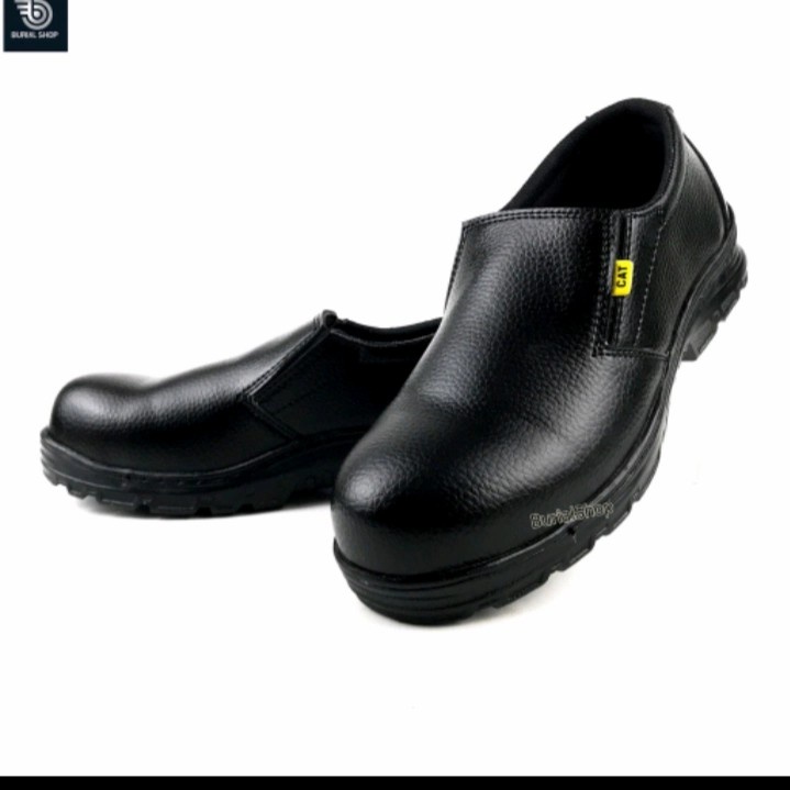 Sepatu Safety Slip On Septi Pria Ujung besi Septy Slop Selop Kerja kulit jeruk ready 36-45