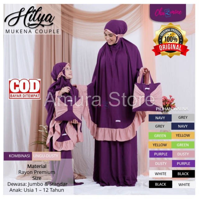 Mukena Couple Hilya / Mukena Ibu dan Anak / Mukena Couple Ibu dan Anak /Mukena Anak /Mukena Chazmine
