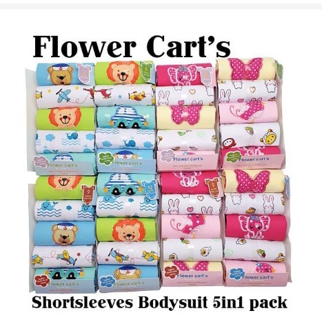 Jumper Pendek / Bodysuit Bayi Flower Carts 5in1 / BE LOVE baju bayi