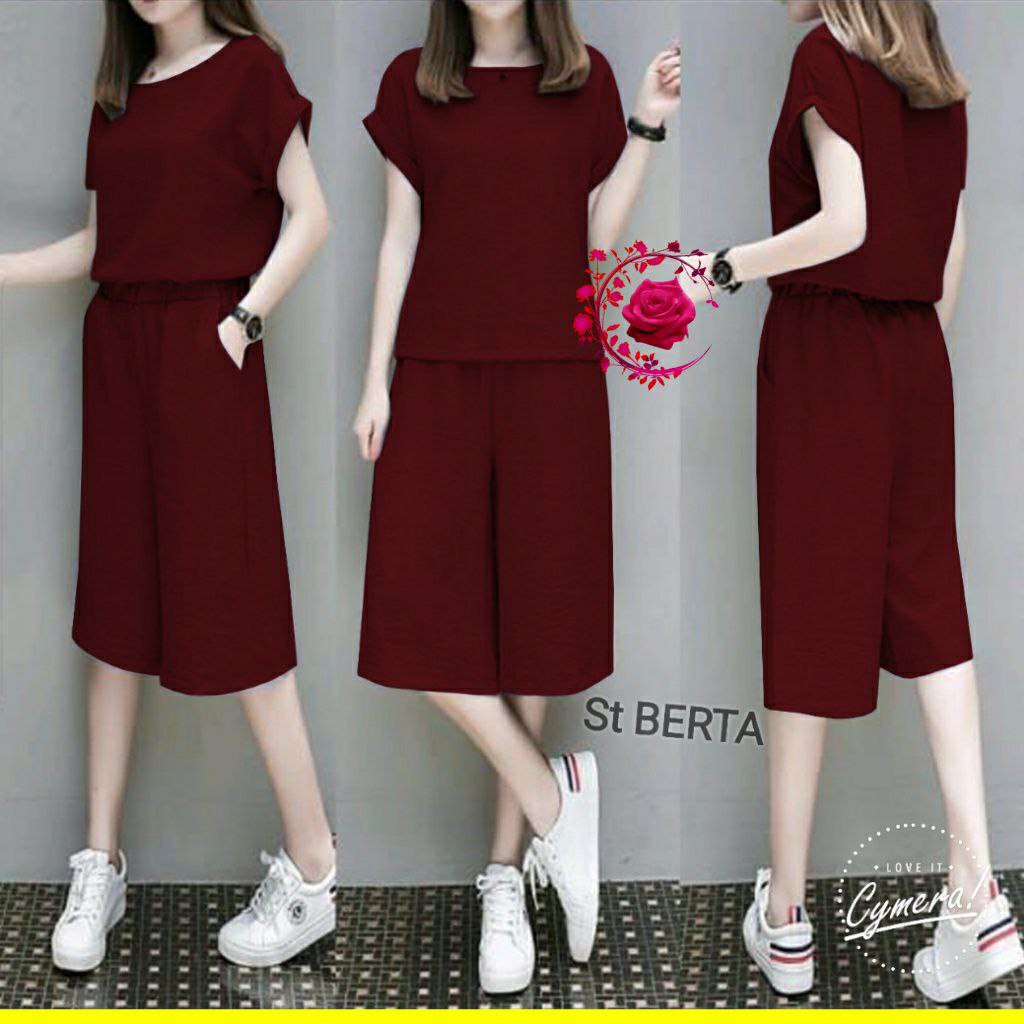 SETELAN BERTA 6ukuran M L XL 2XL 3XL 5XL FASHION WANITA / SET PAKAIAN KASUAL PESTA TERLARIS LENGAN PENDEK