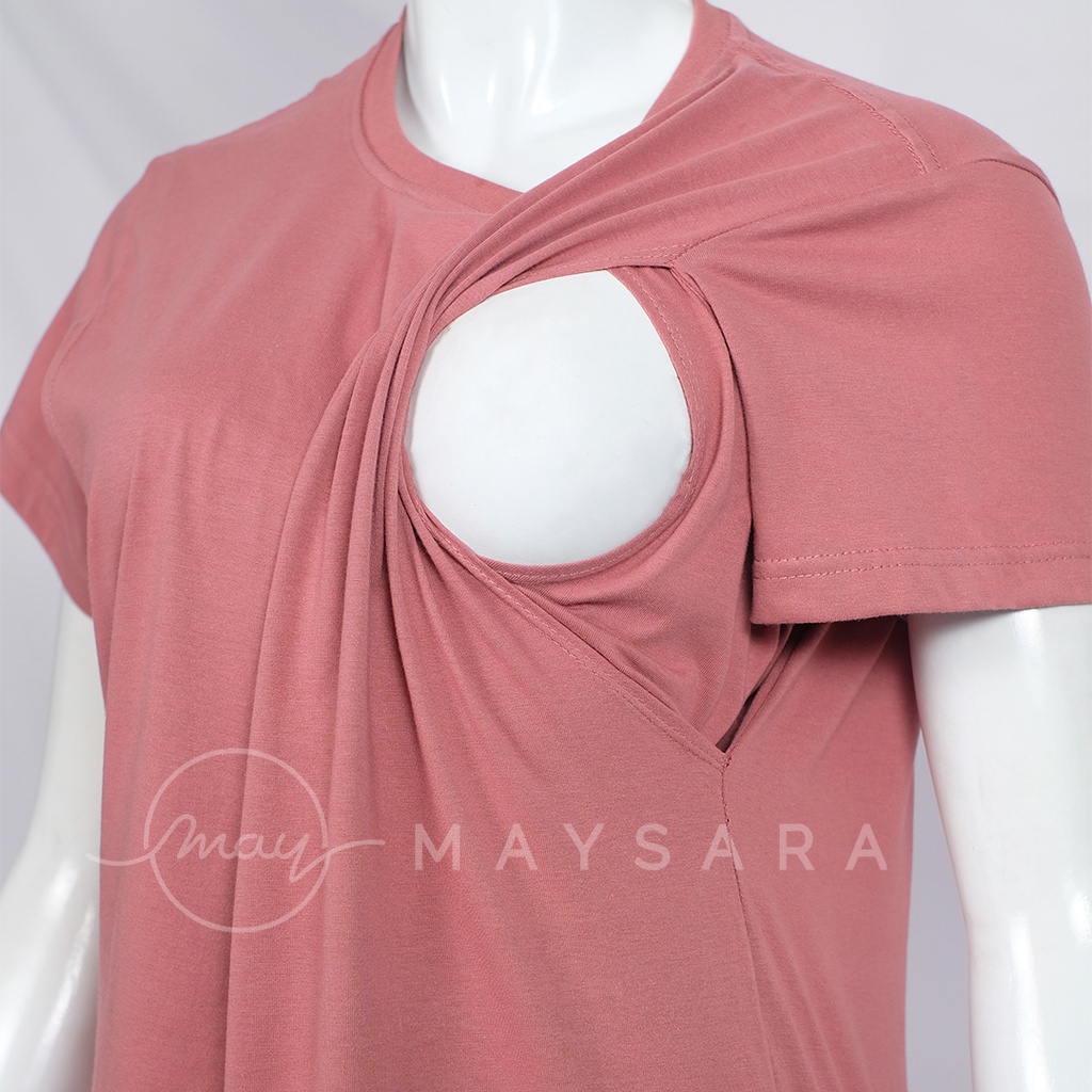 Baju menyusui bukaan samping atasan maysara-CN10-DustyRose