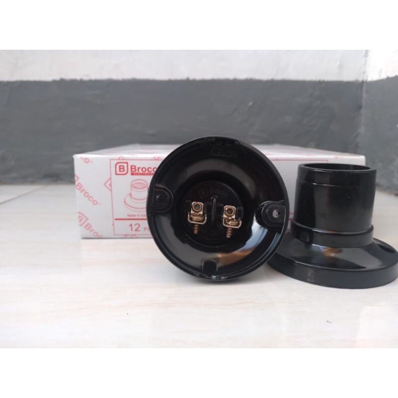 Broco fitting plafon hitam/ fitting lampu tempel