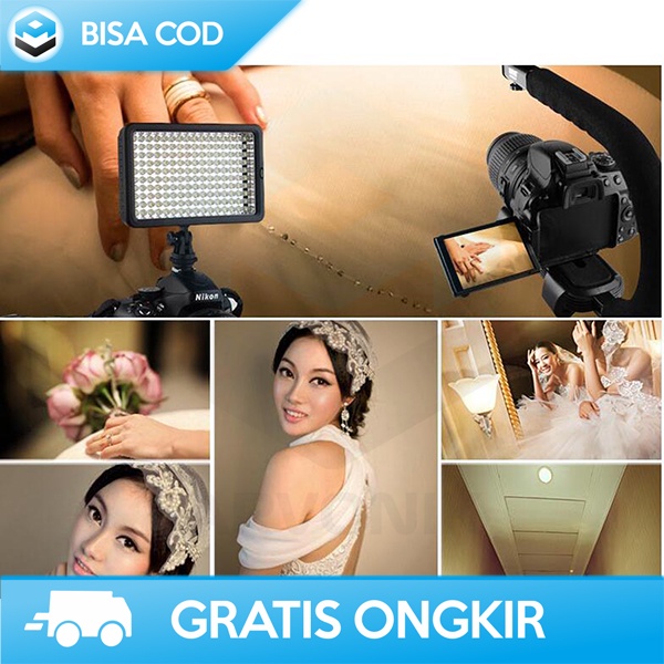 LIGHTNING FOTOGRAFI LIGHTDOW FOR KAMERA DSLR BY TAFFSTUDIO 160 LED ORI