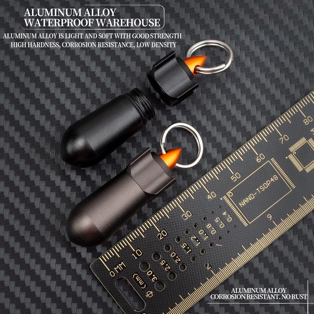 Agustina Aluminium Pill Case Mini Tahan Air Wadah Tablet Vitamin Outdoor Organizer Obat Tempat Gantungan Kunci