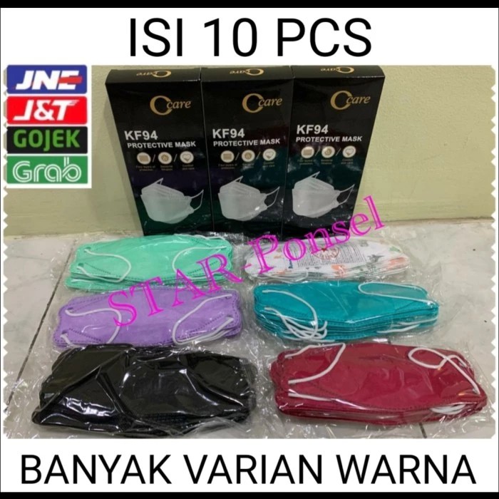 Masker KF 94 4ply 3D C care Plusmed convex isi 10 - Hitam