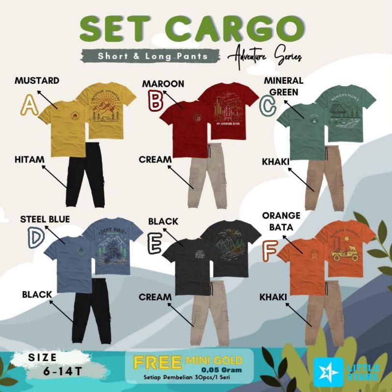 Set Cargo Long & Short Pants by Little Stars