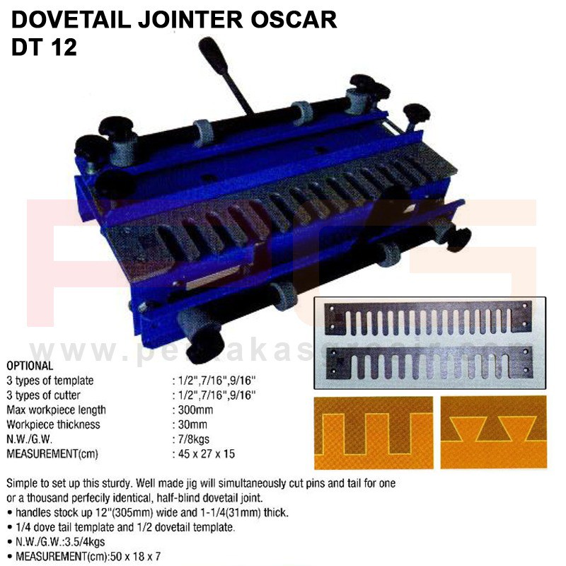 Dovetail Jointer DT 12 OSCAR Mal Sambungan Ekor Burung Jointer OSCAR