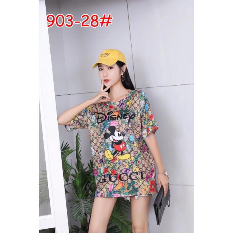 Kaos Import Mickey Minnie Daisy Print Dewasa PRINTING OVERSIZE/JUMBO