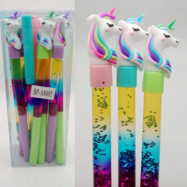 

Pulpen Gel Karakter Gliter Air/ Alat Tulis Unik dan Lucu