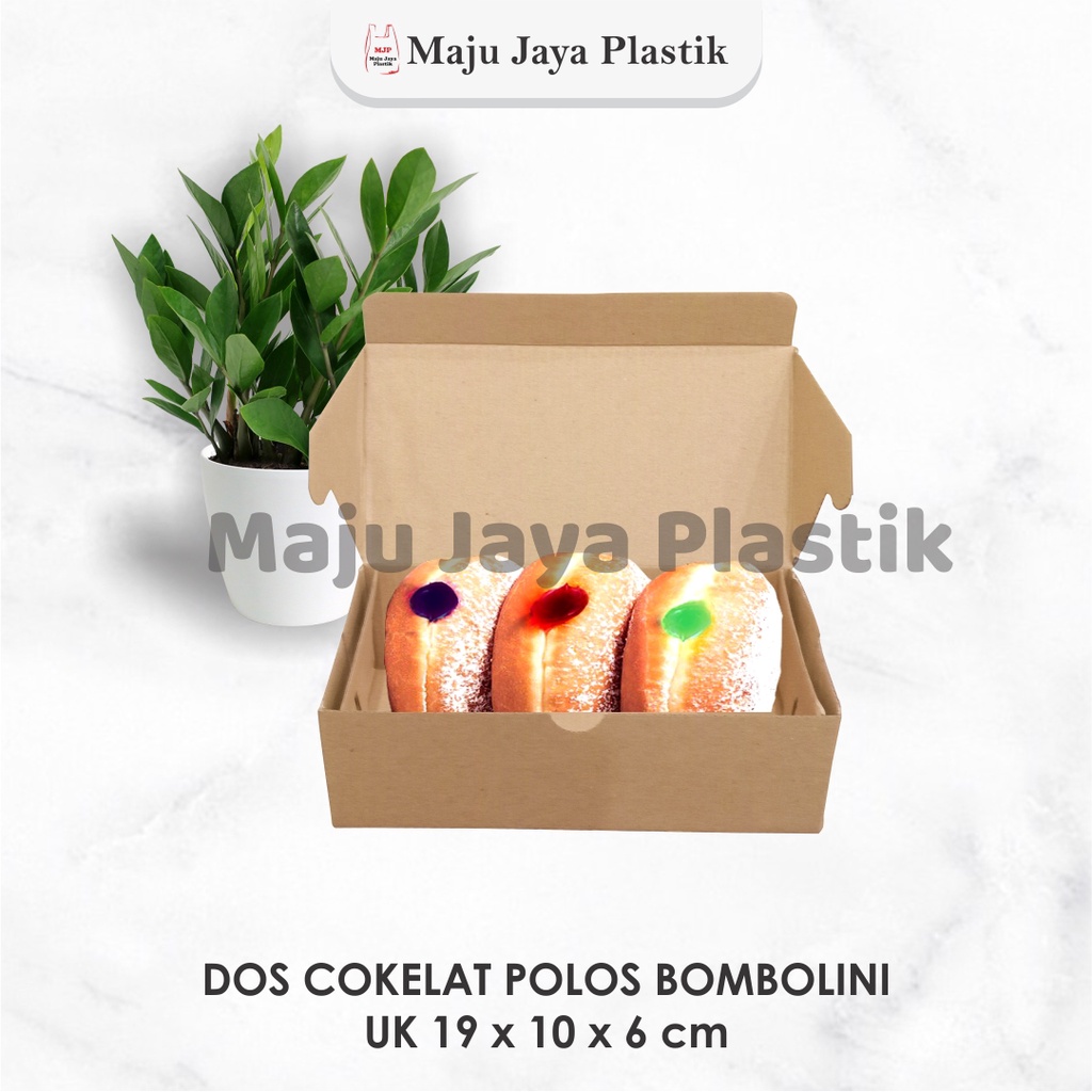 

Box Kotak Donat Eflute Polos TEBAL Dus Kue Roti Bomboloni isi 3 19x10x6cm