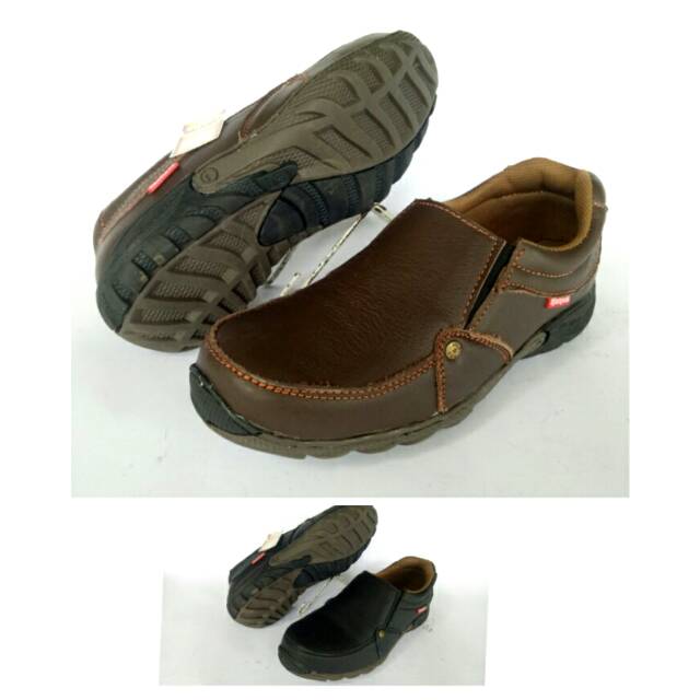 Sepatu pria kulit asli - sepatu casual cowok sudah jahitan