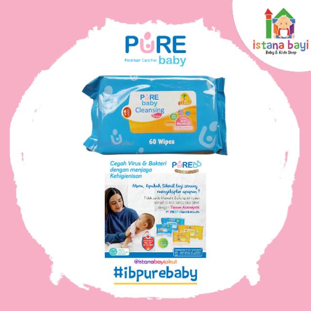 Purebb Cleansing Wipes  60s - tisu basah bayi/baby wipes