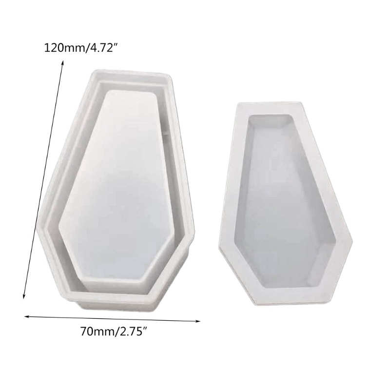 SIY  Resin Crystal Epoxy Mold Coffin Trinket Box Silicone Mould Halloween Gothic Container DIY Crafts Making Tool