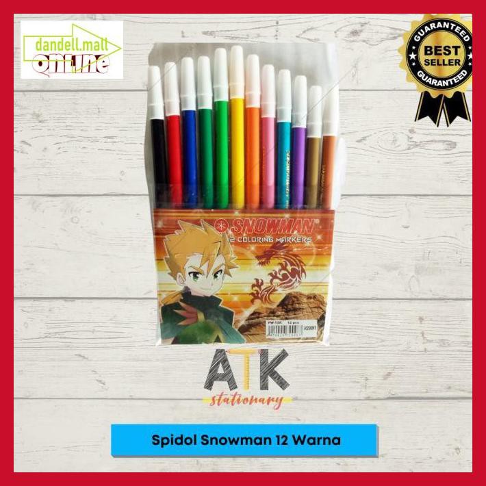 

U8Tyrt67- Spidol 12 Warna Snowman Atk E3Yrf797-