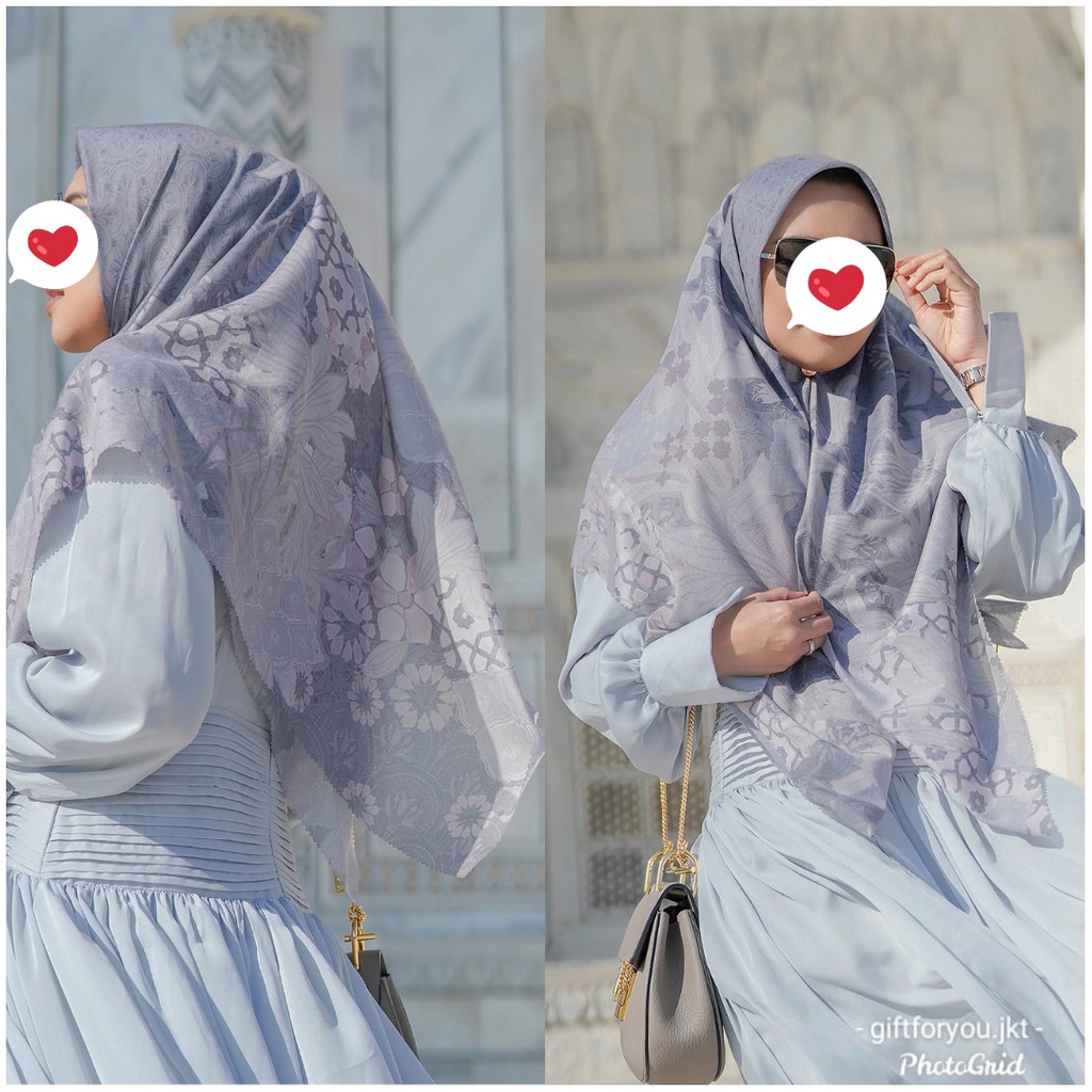 Buttonscarves Maharani Voal Square XL Hijab Jilbab Button Scarves Kerudung Premium Scarf Original