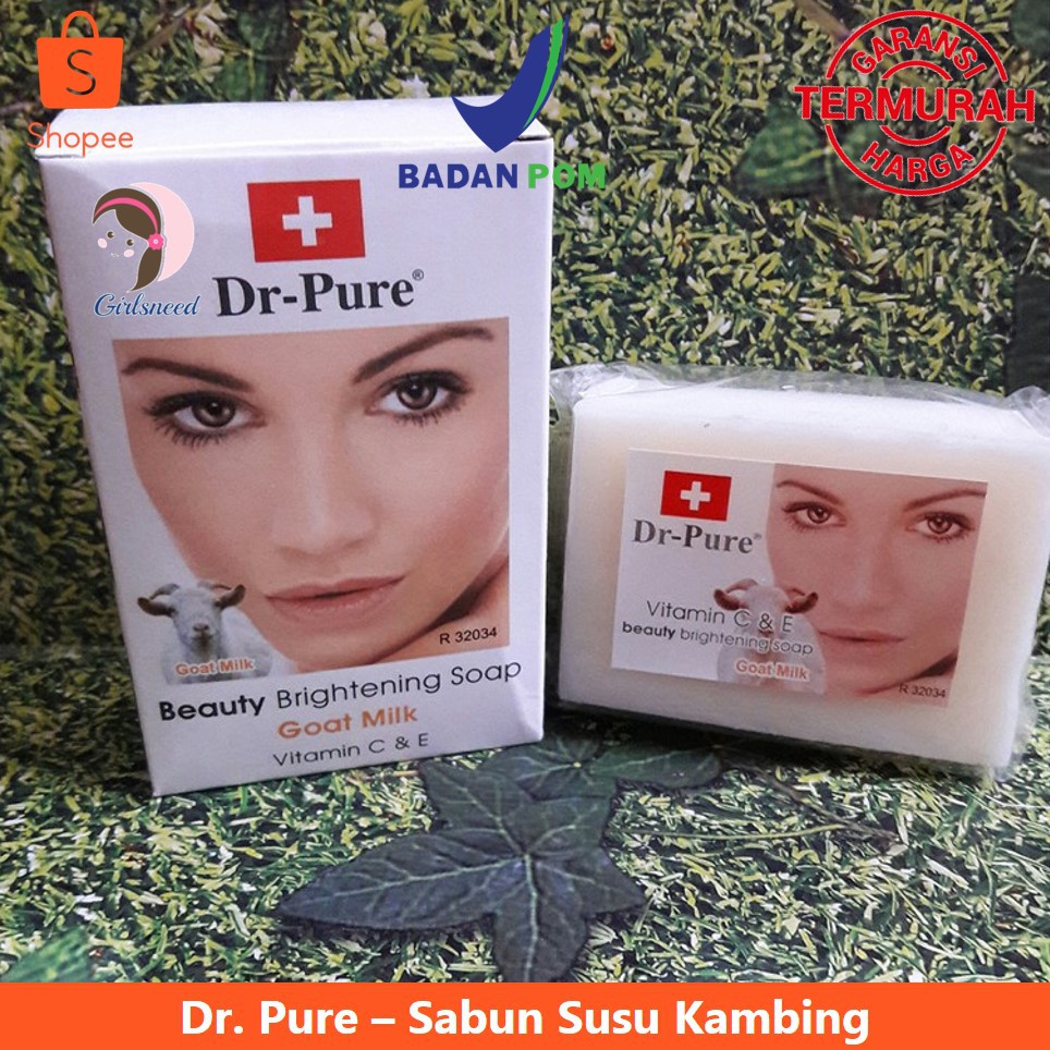 Dr Pure Sabun Susu Kambing 80 gram Whitening Goat Milk Soap Pembersih Pemutih Pencerah Wajah