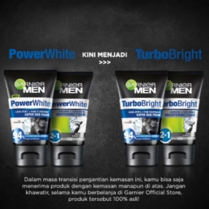 Garnier men power white 100ml/ sabun cuci muka garnier power white 100ml