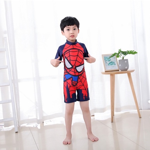 Baju Renang Anak Laki-laki Karakter Superhero Lengan Pendek Baju Renang Import