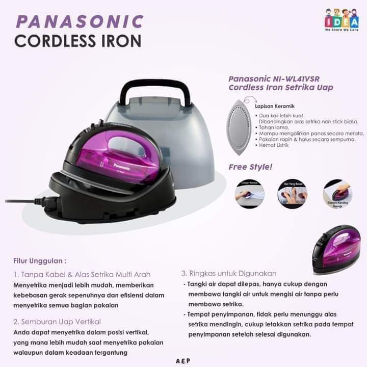 Panasonic Cordless Iron Setrika Uap