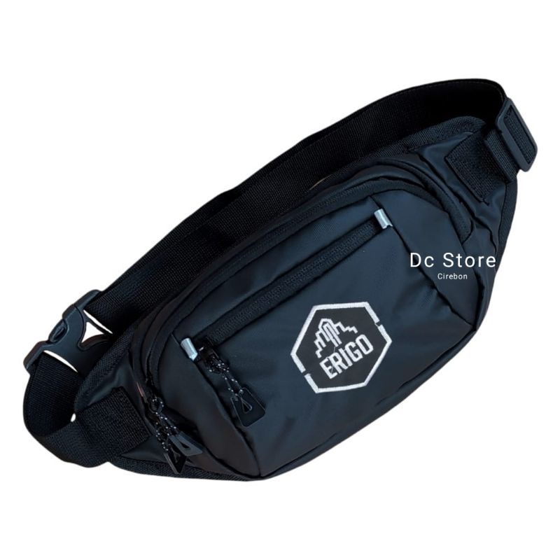 TAS SELEMPANG WAIST BAG PRIA WATERPROOF ANTI AIR HITAM