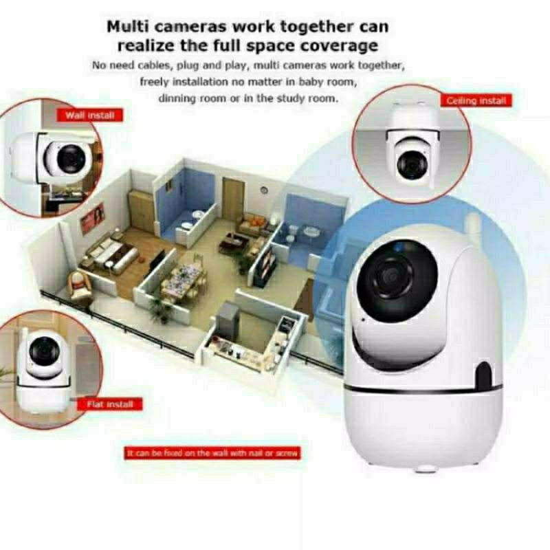 Cctv Ip Camera Wifi 5Mp Auto Tracking Wireless YCC365 Security Home Network Night Vision