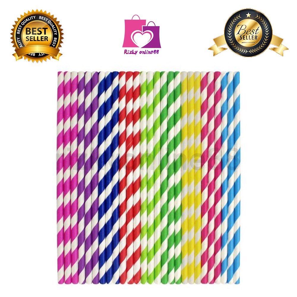 rizkyonline88 sedotan kertas / paper straw / sedotan minuman steril